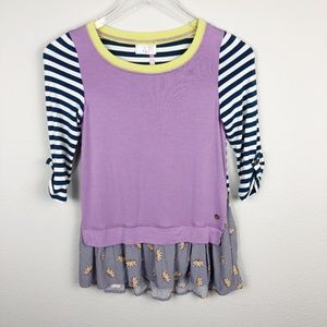 Matilda Jane 435 Striped Roll Tab Tunic Top